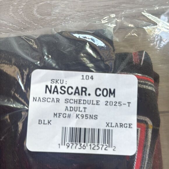NASCAR Men's Checkered Flag Sports Black 2025 Cup Series Schedule T-Shirt xl NWT - Picture 5 of 6